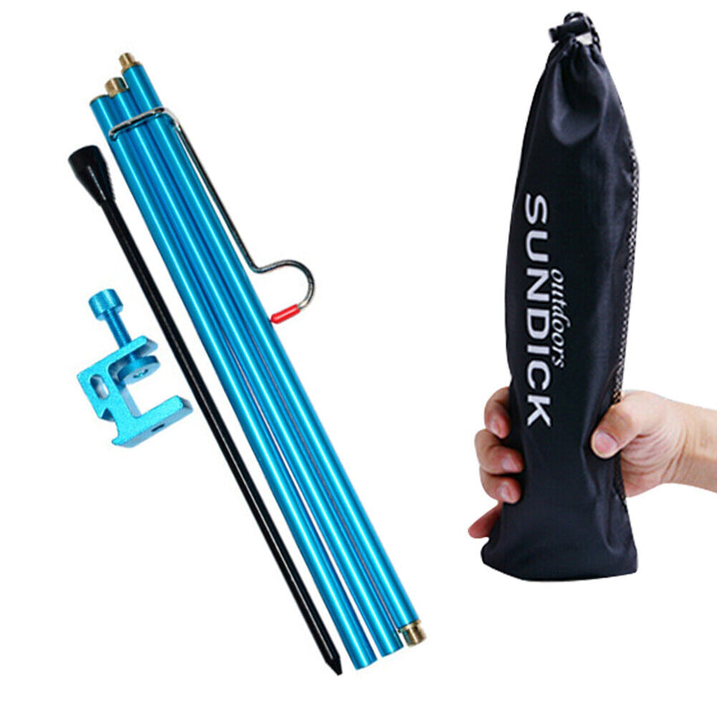 Telescopic Foldable Lamp Rod for Fishing Camping Light Holder Pole (Blue) Newly