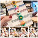 Hair Ponytail Holders Dinosaur Hair Ties Elastic Rubber Bands Flower Hair Rope