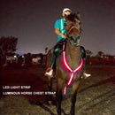LED Harness Horse Webbing Lights Safety Belt Horse Riding Equipment (Red)