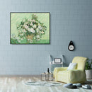 Frameless Painting By Numbers DIY White Rose Hand Painted Canvas Oil Art Picture
