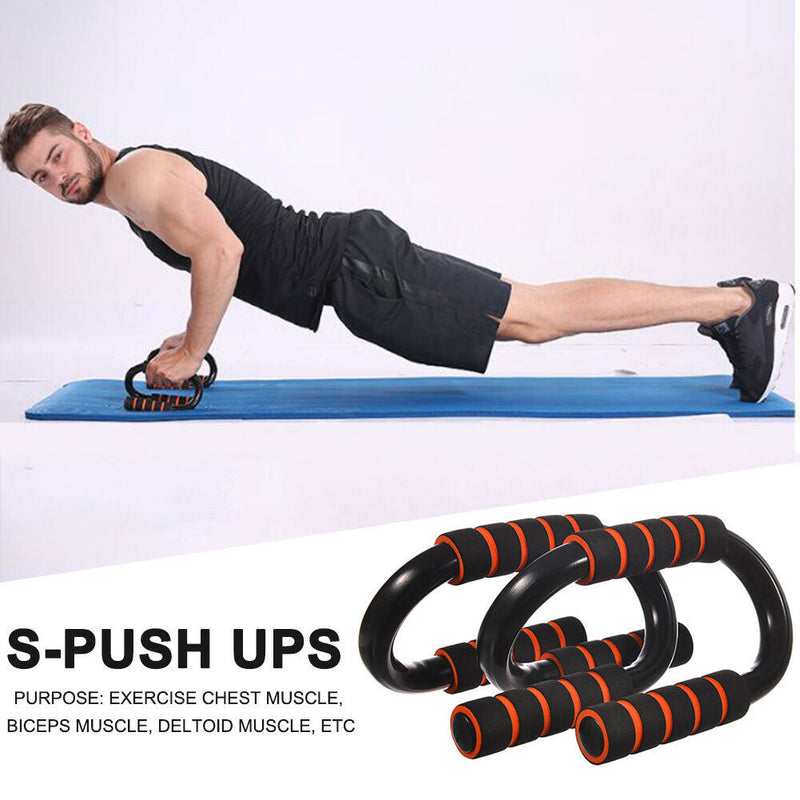 S-shaped Push Ups Stand Muscle Training Body Building Chest Gym Push Up Bracket