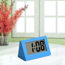 Mini LCD Digital Electronic Desktop Time Clocks Silent Desk Clocks (Blue)