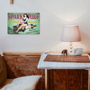 Retro Spark Plug Woman Metal Plate Painting for Pub Tin Plaques Wall Sign