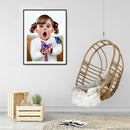 Diamond Painting Kit Open Mouth Girl Full Round Drill Rhinestone DIY Home D