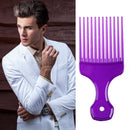 Wide Teeth Afro Hair Fork Comb Unisex Hairstyle Curly Insert Brush (Purple)