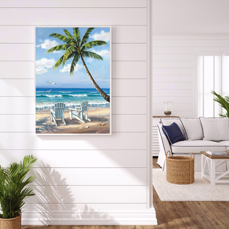 Oil Paint By Numbers Seaside Coloring Picture Digital L455