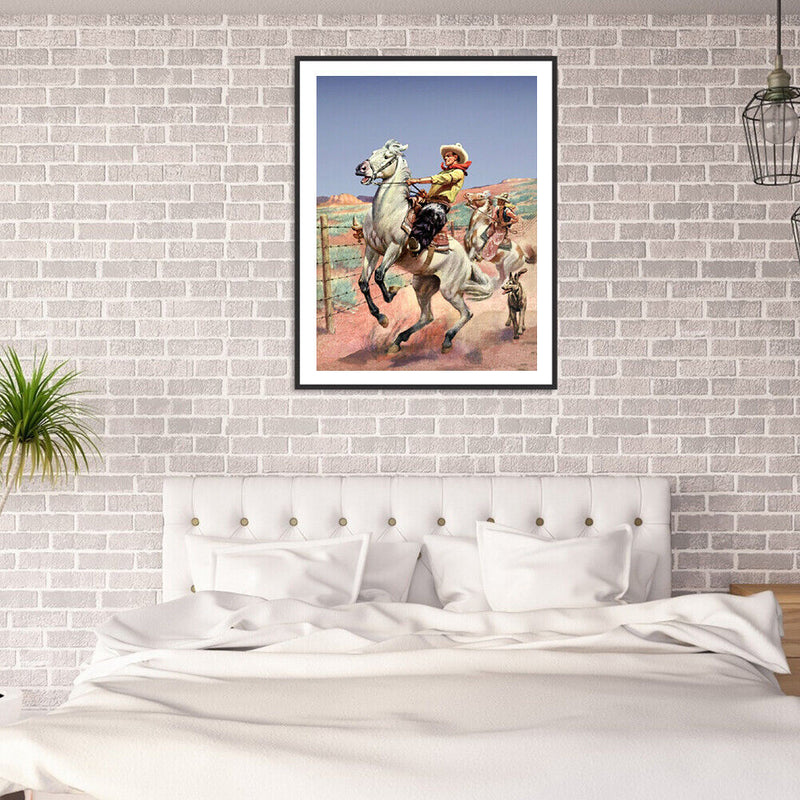 Riding Horse Cowboy Oil Paint By Numbers Kits Canvas Drawing DIY Coloring