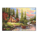 11CT 3 Beach Printed Full Embroidery River House Needlework Cross Stitch Kit