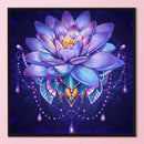 11CT Full Embroidery DIY Purple Lotus Stamped Cross Stitch Art Needlework K