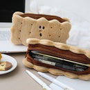 Capacity Biscuit Shape Student Supplies Stationery Bag Pencil Case Pen Storage