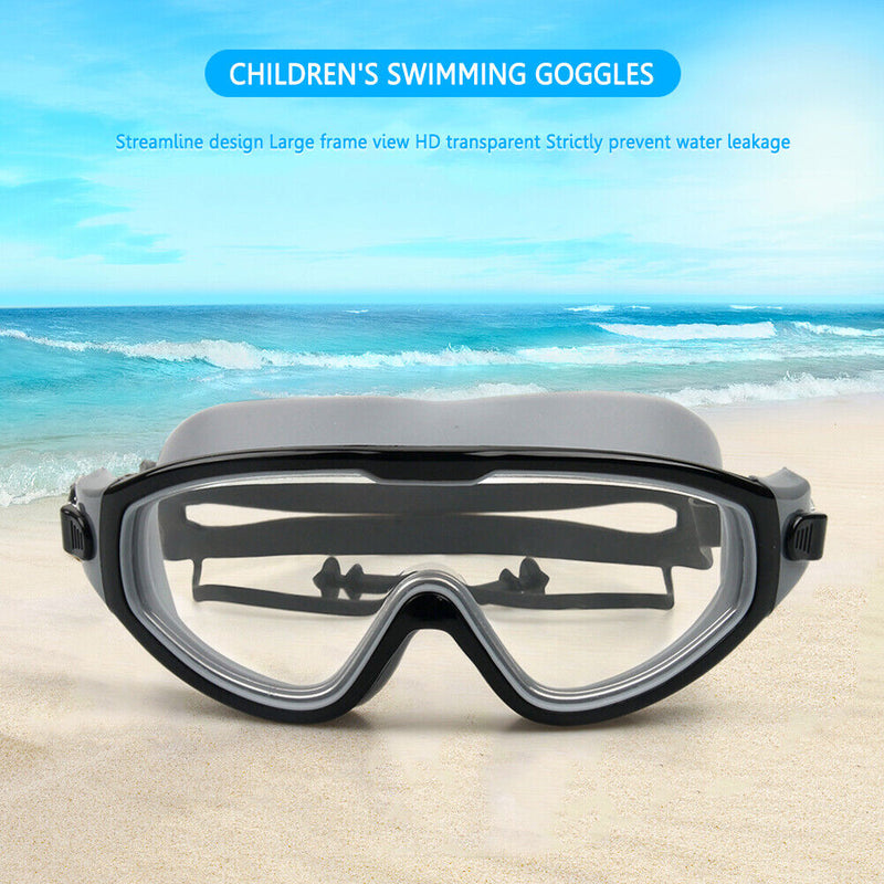 Children Goggles Waterproof Anti-fog Swimming Snorkeling Glasses (Black) Newly