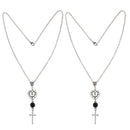 Gifts Gothic Religion Women Cross Necklace Heart Pendant Clavicle Chain Jewelry