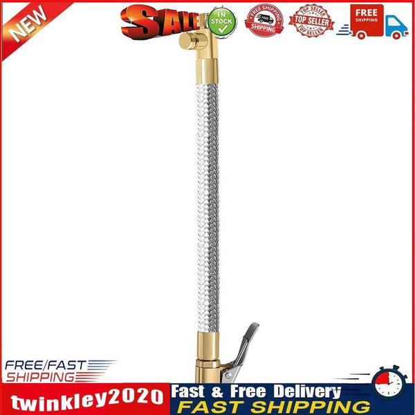 Car Motorcycle Tire Inflator Hose Air Chuck Tube Stainless Steel (30cm) Newly