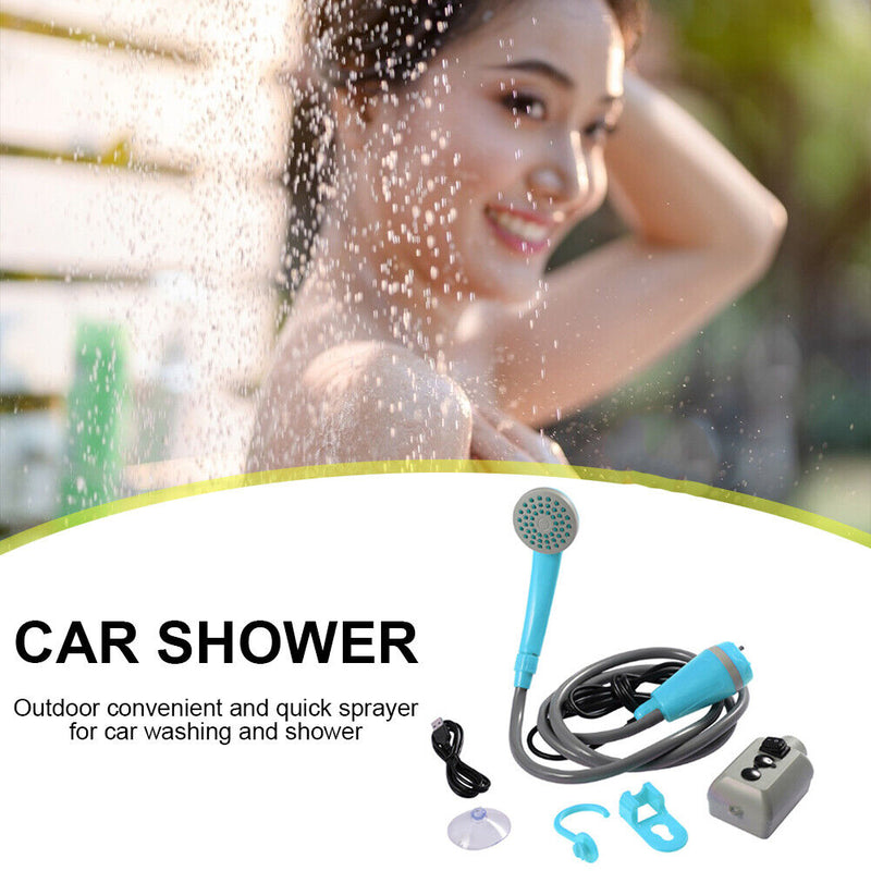 12V Car Washer Shower Set Outdoor Camping Travel Hiking Sprayer Bathing Tools
