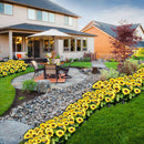 LED Solar Sunflower Shape Light Ground Plug-in Iron Lamp Path Decor (A)