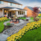 LED Solar Sunflower Shape Light Ground Plug-in Iron Lamp Path Decor (A)