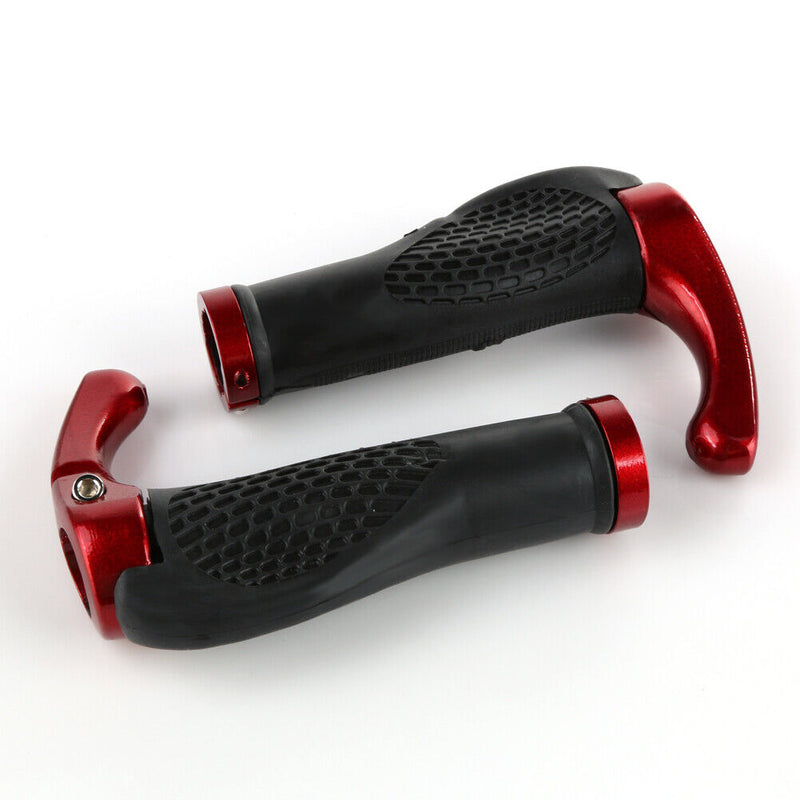 Ergonomic MTB Mountain Bike Handlebar Rubber Grips Cycling Lock-On Ends Newly
