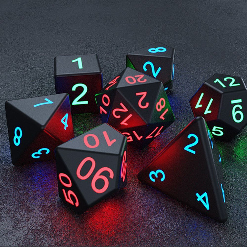 DND D4-D20 Cube Table Games Accessory Glow LED Dices Polyhedral Electronic Dice