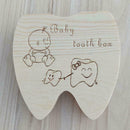 Baby Tooth Box Wooden Milk Teeth Organizer Storage-Boys Save Souvenir-Case R8A1