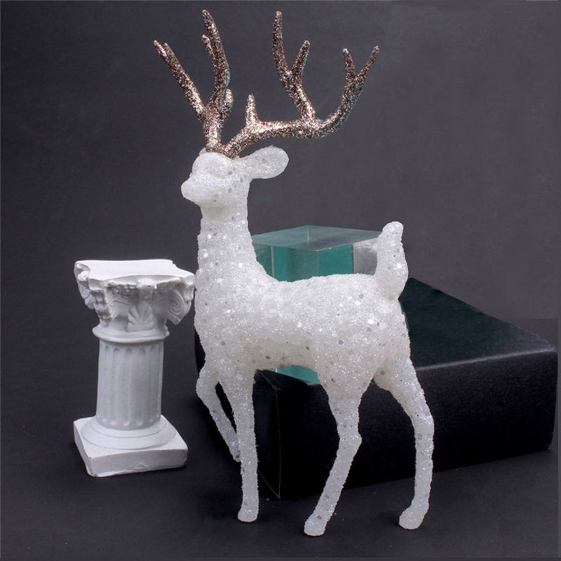 White Flash Home Ornament Christmas Crystal Deer Table Decoration Christmas Elk
