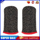 2pcs 24-Stitch Mobile Game Finger Cover Anti-Sweat Anti-Skid (Black Red)