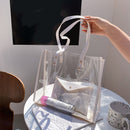 Retro Women Clear Composite Bags Shoulder Bag Pure Color Handbags (White)