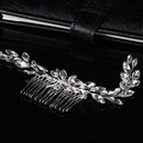 Crown Hair Combs Flower Hair Pin Bridal Hair Ornaments Leaf Crystal Tiara