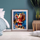 5D DIY Diamond Painting Santa Claus Full Round Rhinestone Home Wall Art Picture