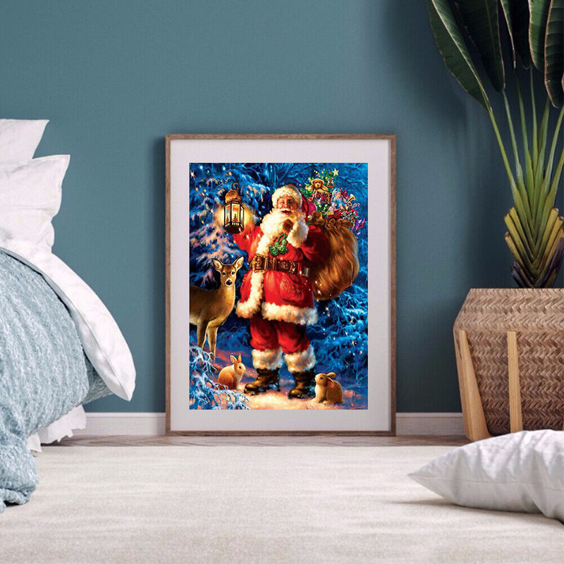 5D DIY Diamond Painting Santa Claus Full Round Rhinestone Home Wall Art Picture