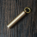 Brass Pill Box Case Medicine Bottle Holder Container Keychain w/ Waterproof L1B6