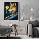 5D DIY Full Drill Round Shape Wolves Rhinestone Diamond Drawing for Bedroom