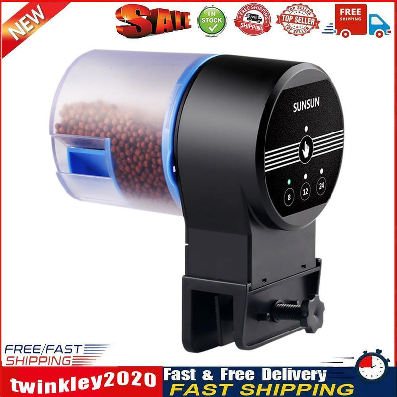 Timer Auto Fish Tank Feeder Aquarium LCD Indicate Feeding Dispenser (B) Newly