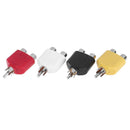 4pcs RCA 7mm AV Audio Video Plug Converters 1 Male to 2 Female Adapters Newly