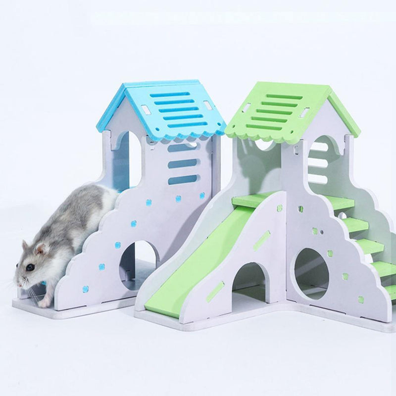 5pcs Waterproof Removable Double Layer Villa Hamster Sleeping Nest(Green)