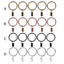 10pcs Metal Roman Ring Shower Curtain Ring+Clip Hanging Clamp Ring (Black)