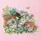 Stamped Cross Stitch Summer Kitties 2-Strand 14CT Embroidery DIY Set (D377)