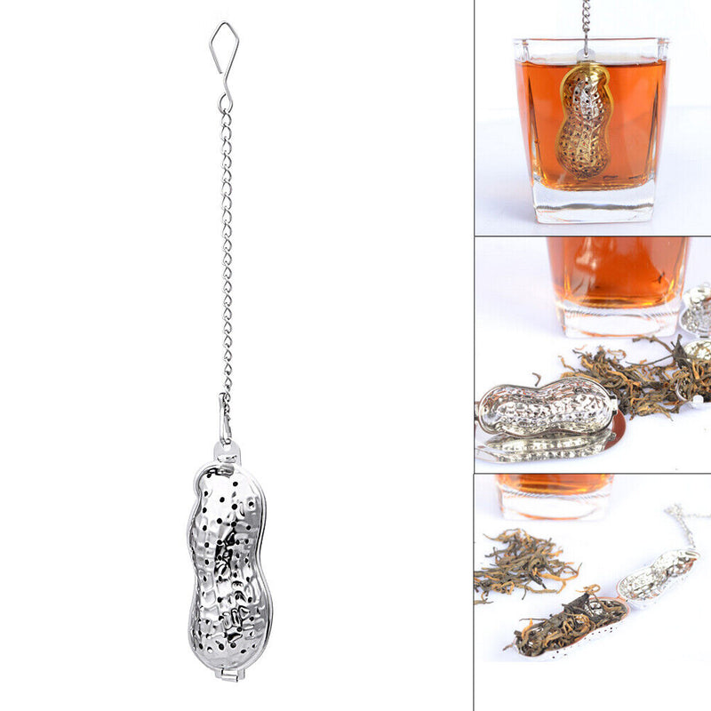 Peanut Shaped Tea Strainer Herbal Spice Infuser Loose Leaf Filter Device Newly