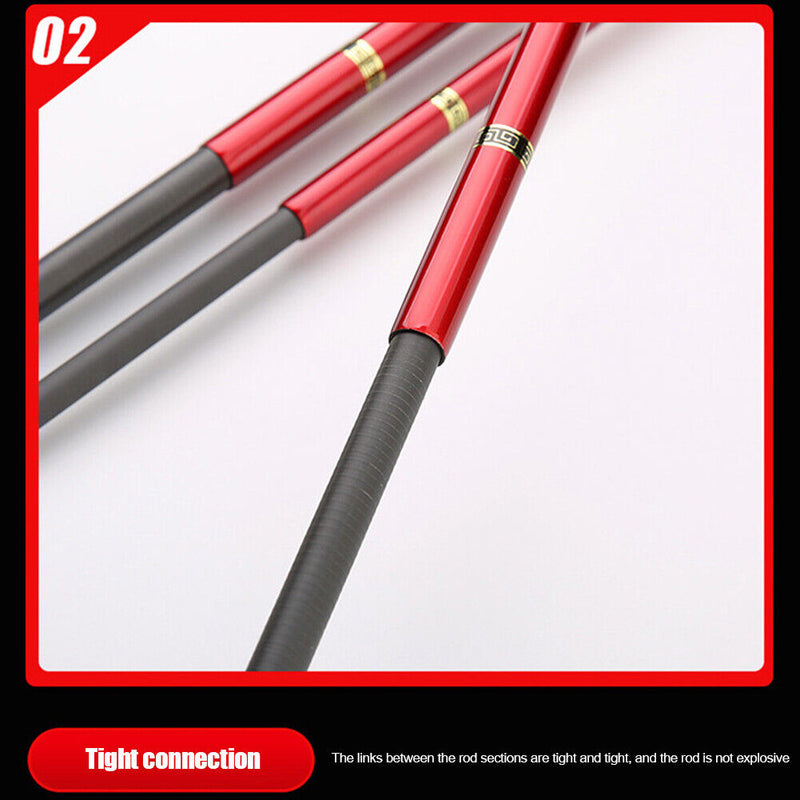 Telescopic Spinning Fishing Rod Carbon Ultra Hard Stream Hand Pole (1.8m)
