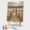 Painting By Numbers DIY Wooden Bridge Hand Painted Canvas Oil Art Picture Kit