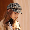 Fashion Women Grid Plaid Bonnet Cap Autumn Winter Beret Hat Warm