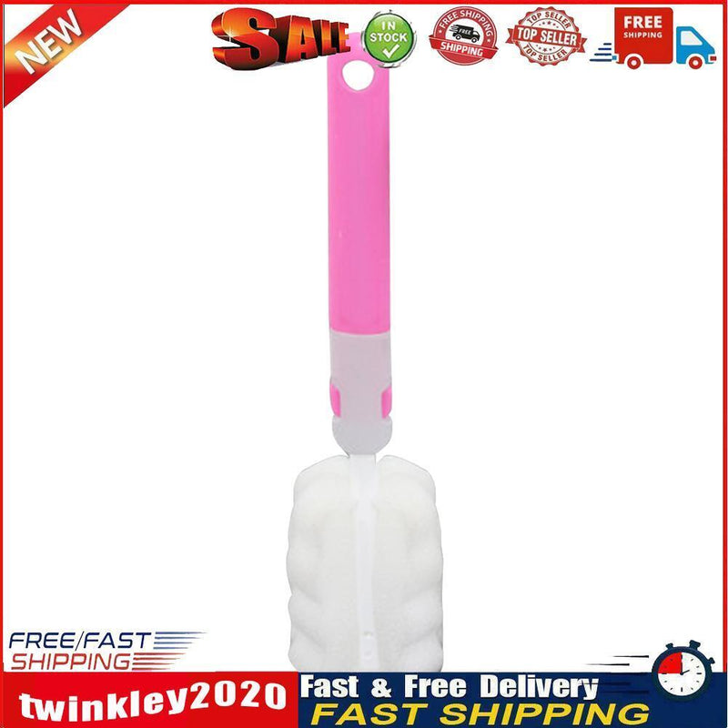 30CM Detachable Water Bottle Cleaning Brush Long Handle Cup Brush (Pink) Newly