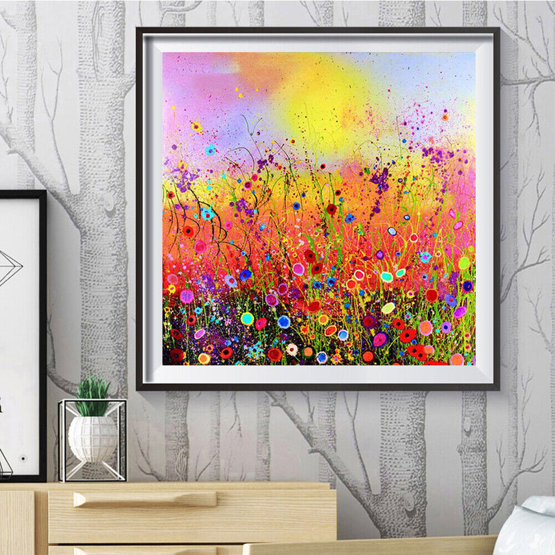 Color Flower Field Full Round Drill Drawing DIY 5D Diamond Painting Kit Craft