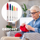 6pcs/set ABS Handle Knitting Needles Aluminum Crochet Hooks for Weaving Sew
