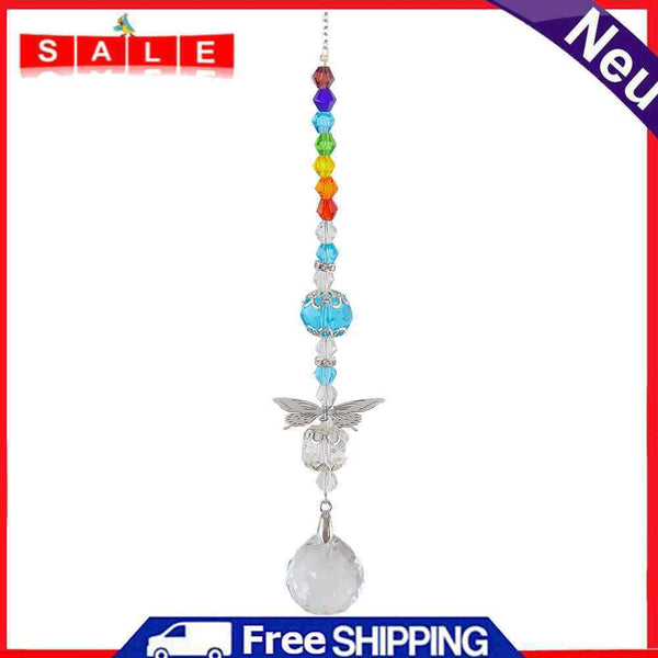 Crystal Wind Chimes Pendant Butterfly Metal Hanging Outdoor Home Garden Decor