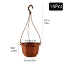 14PCS Plastic Flower Pot Chain Plant Basket Planter Holder Hanging Balcony Decor