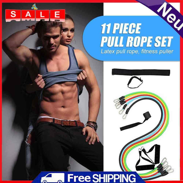 11pcs / Set Resistance Bands Latex Pull Rope Rubber Expander Fitness Equipment