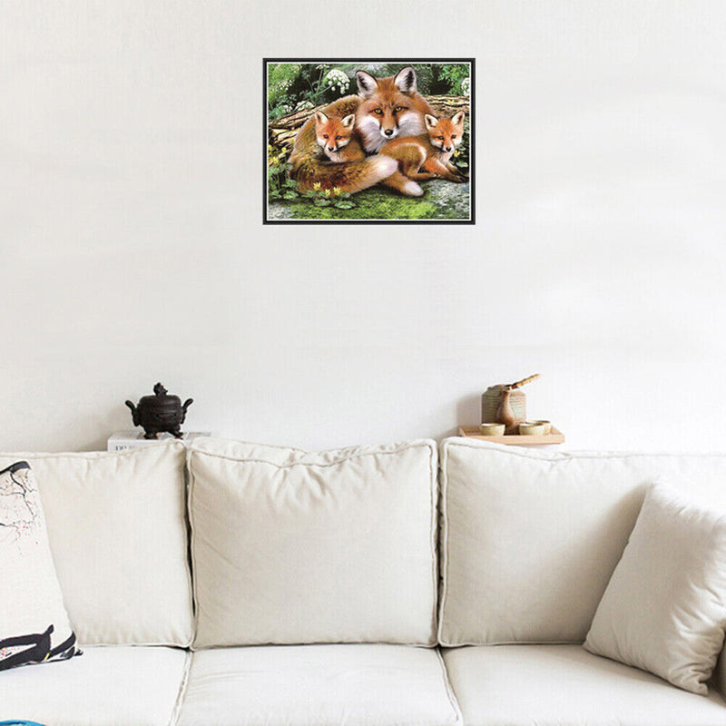 5D DIY Diamond Painting Wolf Mother Love Family Cross Stitch Embroidery Kit