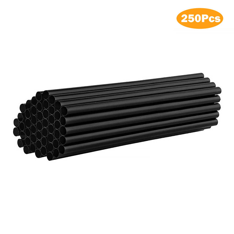 Drinking Straws Stripe Colourful Plastic Drinking Straws (250 Pack Black) Newly