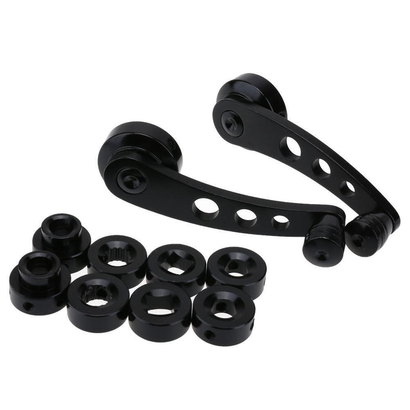 2pcs Aluminum Alloy Car Window Handle Winder Riser Replacement(Black) Newly