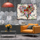 Painting By Numbers DIY Love Heart Hand Painted Canvas Oil Art Picture Craft Kit